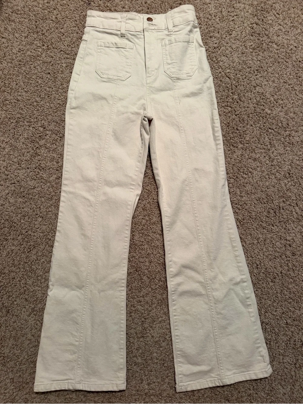 Marine layer Archive Flare Jeans In ecru white Size 2